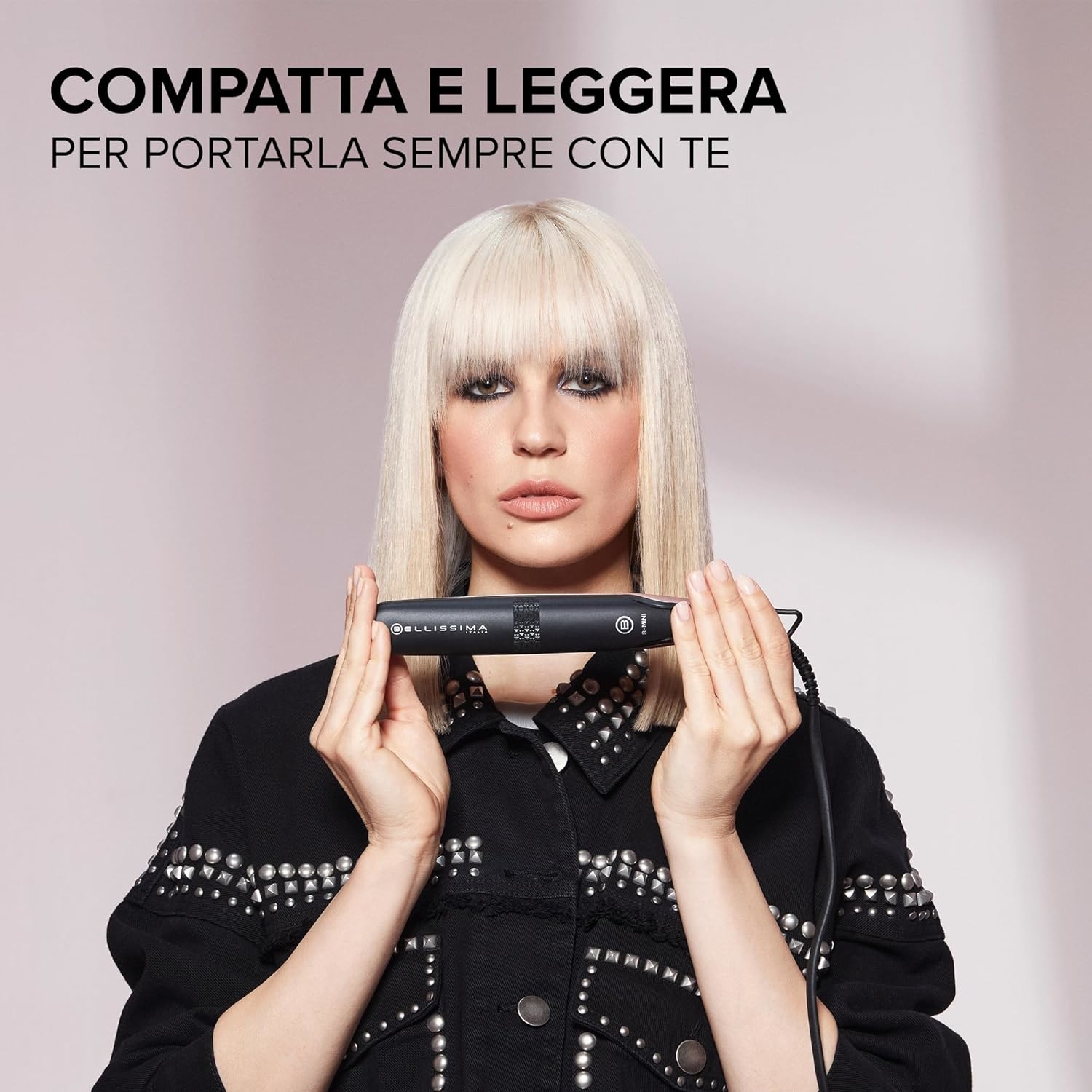 IMETEC Bellissima B-Mini Piastra Mini da Borsa e da Viaggio, 25W, Rivestimento in Ceramica, Temperatura Massima 200°C, Multivoltaggio Automatico, Compatta e Leggera
