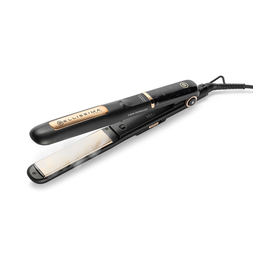 Imetec Bellissima Steam Ceramic & Keratin - Piastra per capelli a vapore, 220W, 3 temperature fino a 230°C, ceramica e cheratina, cavo girevole 1,8m, autospegnimento