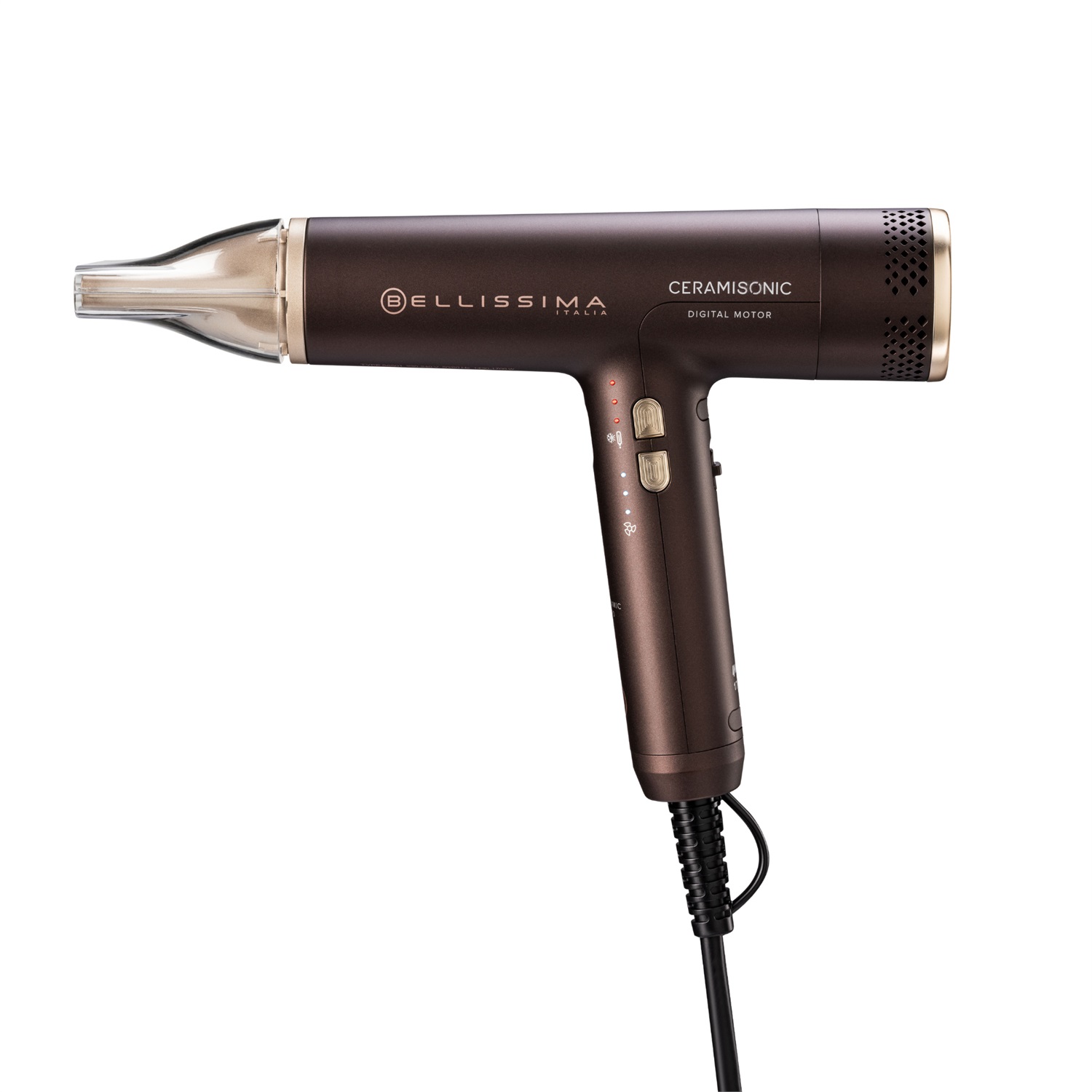 Bellissima Imetec Asciugacapelli Digitale Ceramisonic 1700W, Motore Digitale, Ultraleggero, Tecnologia Ion Ceramic Hi-Pro, 3 Velocità, 3 Temperature, Impostazione Gentle Dry, Modalità Silent, Deep Brown e Rose Nude