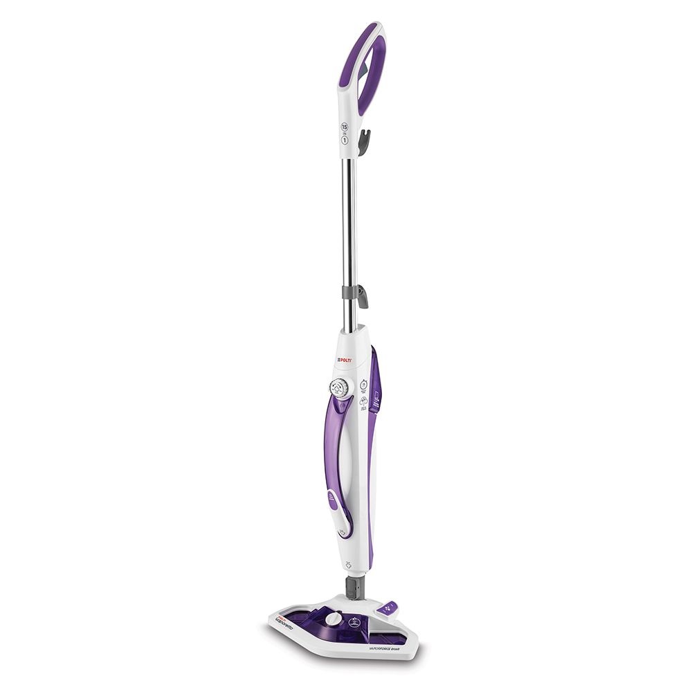 Polti Vaporetto SV440 Double - Scopa a Vapore 2 in 1 con Pulitore Portatile, 0,3 L, 1500 W, Riscaldamento in 15 Secondi, 11 Accessori Inclusi, Viola e Bianco