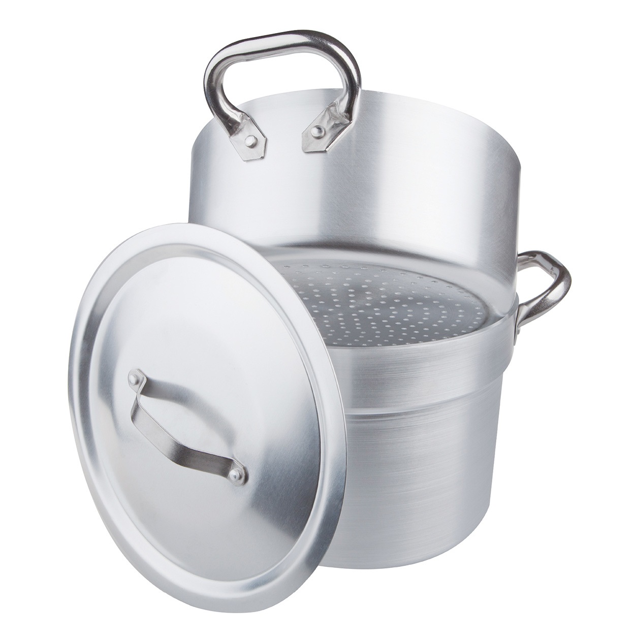 Pentole Agnelli ALMA15228 Pentola Cuociverdura 9 Litri in Alluminio con Coperchio e 2 Manici