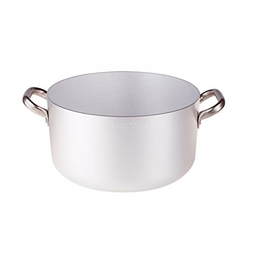 Pentole Agnelli ALMA10440 Casseruola Alta 26L in Alluminio 3mm con 2 Manici - Ø 40 cm