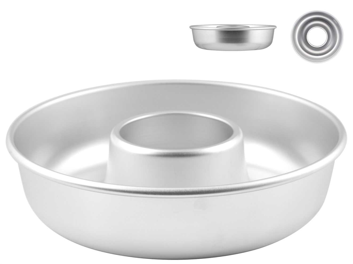 Agnelli Stampo Ciambella in Alluminio con Tubo, Argento, 30 cm