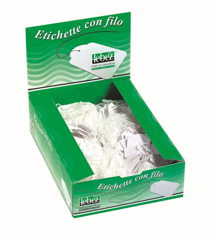 Lebez Etichette con Filo A385 - 11 x 29 mm - Bianco - Confezione da 1000 Pezzi