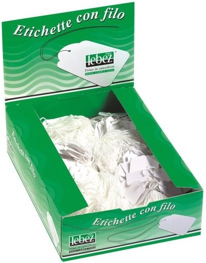 Lebez A390 Etichette con Filo Bianche - 22x35 mm - Conf. 500 Pezzi