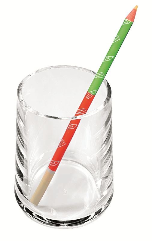 LEBEZ Portapenne Cilindrico in Acrilico Trasparente - 7 x 10 cm