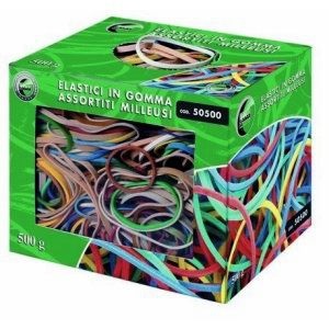 Lebez Elastici in Gomma Assortiti - Misure e Colori Assortiti - Scatola da 500 gr