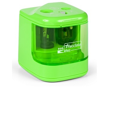 Lebez Temperamatite Elettrico 4306 - 2 Fori per Matite fino a 12 mm - Funziona con 4 Batterie AA - Colori Assortiti