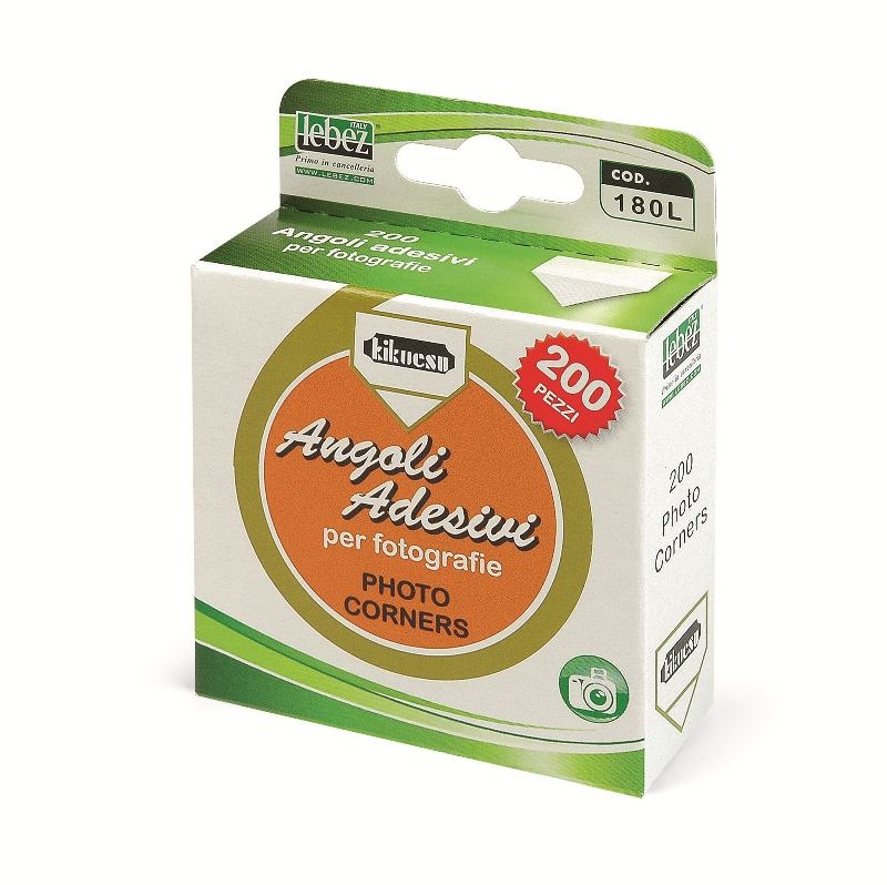 Lebez Angoli Adesivi Trasparenti per Foto - Conf. 200 Pezzi - Dispenser 1,8x2 cm