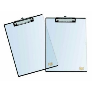 Lebez 7725 Portablocco Doppia Lettura A4 Trasparente con Tasca Personalizzabile e Gancio per Appendere