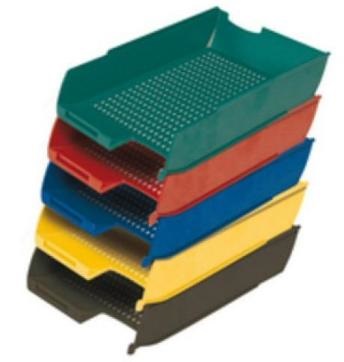 Methodo Vaschetta Portacorrispondenza PS7Star - 25,5 x 35,5 x 6,5 cm - Nero - Polistirolo, Sovrapponibile