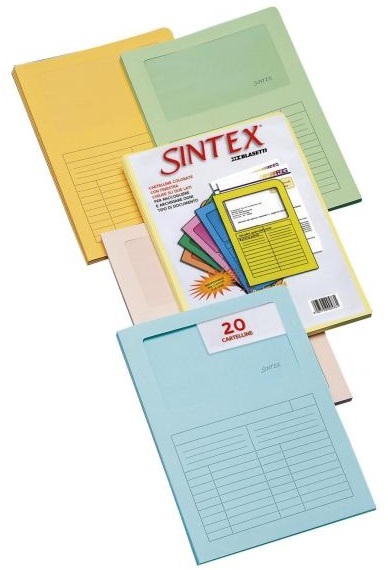 Blasetti Cartelline a L con Finestra Sintex - Cartoncino 120 Gr - 22x31 Cm - Mix 5 Colori - Conf. 20 Pezzi