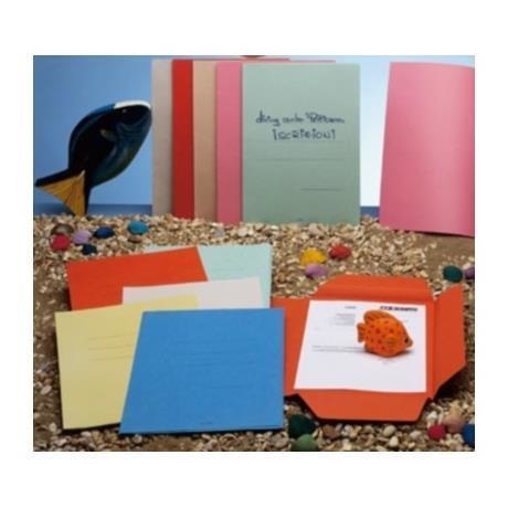 Blasetti Cartelline Portadocumenti 3 Lembi Verde Zaffiro - Formato 22x33,5 cm, Confezione da 50 pezzi, Carta da 200gr Certificata PEFC