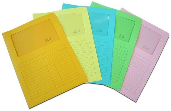 Blasetti Sintex Cartellina a L con Finestra - 120 g/m² - Acqua Marina - 22x31 cm - Confezione da 50 pezzi