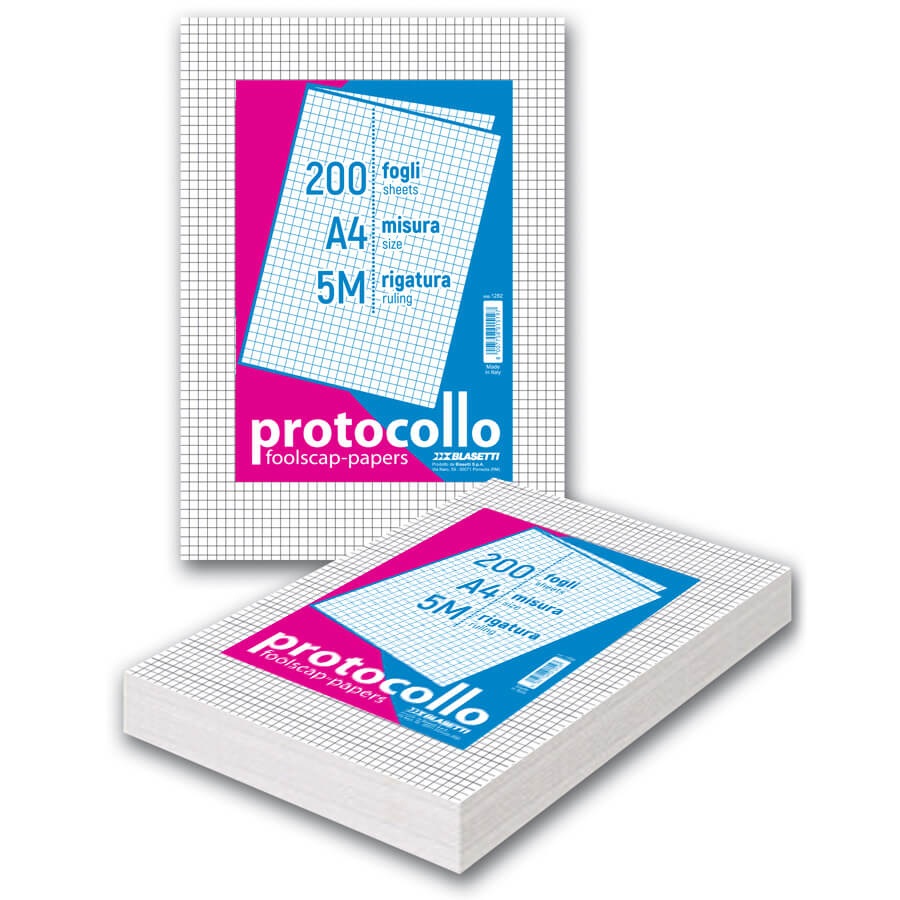 Blasetti Fogli Protocollo A4 120g/mq Uso Bollo Risma da 100 Fogli Senza Margini