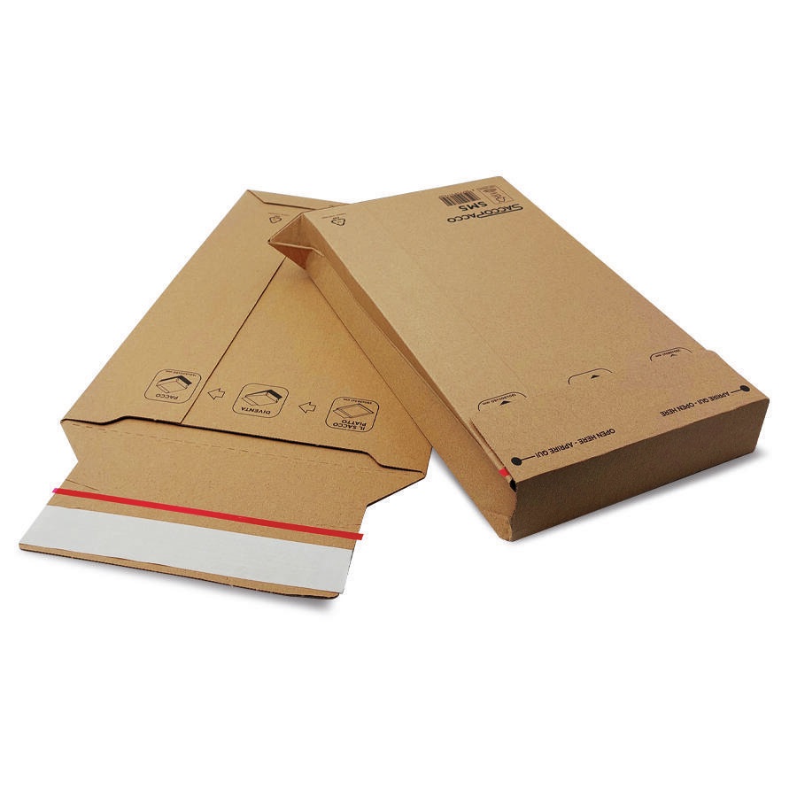 Blasetti Sacchetti E-Commerce Pack - Cartone Microonda Avana - 23,5 x 34 x 6 cm - Chiusura Adesiva - Conf. 25 pezzi