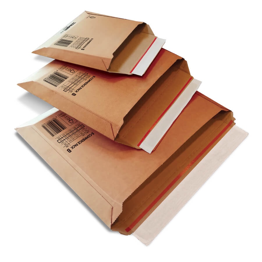 Blasetti Buste E-commerce Pack in Cartone Microonda Avana - Formato 23,5 x 34 x 6 cm - Conf. 25 pezzi - Chiusura Adesiva e Sistema di Apertura Facilitata