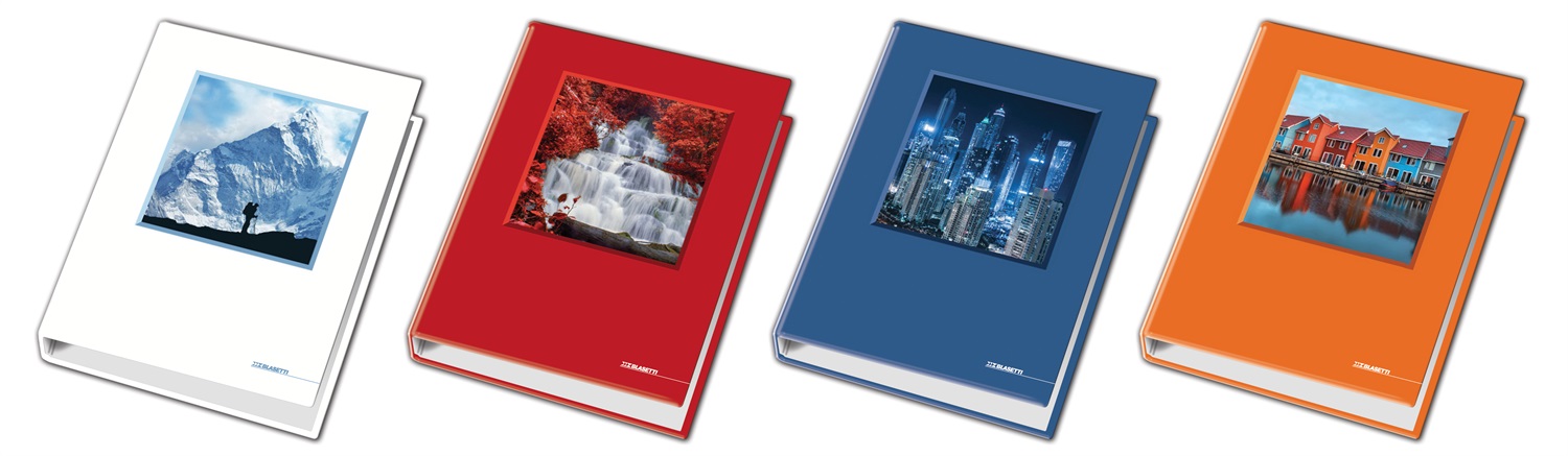 Blasetti Raccoglitore ad Anelli A4 - 4 Anelli Ø 30 mm - Fantasie Assortite Paesaggi - Copertina 115 g/m2