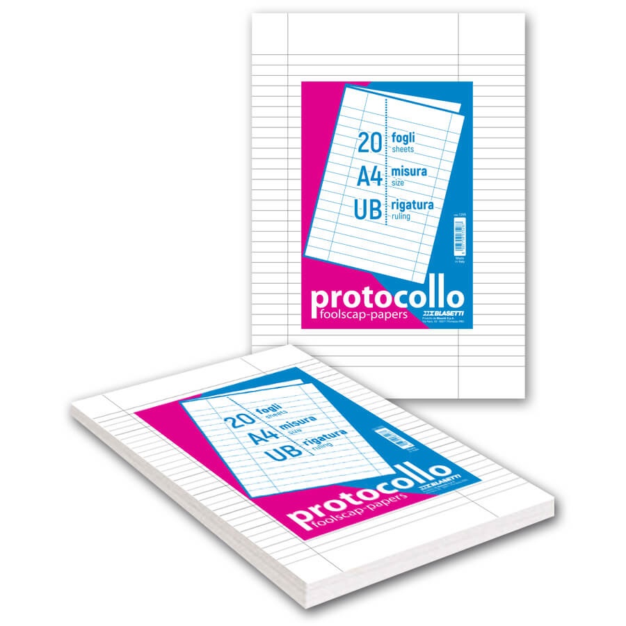 Blasetti Fogli Protocollo A4 - 20 Fogli da 60 g/m² con Rigatura 0B