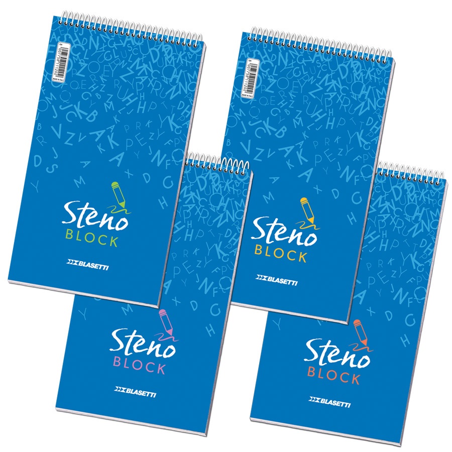 Blasetti Steno Block 1120 - Blocco per stenografia con spirale, 80 fogli, 60 g/mq, 12,5x22 cm