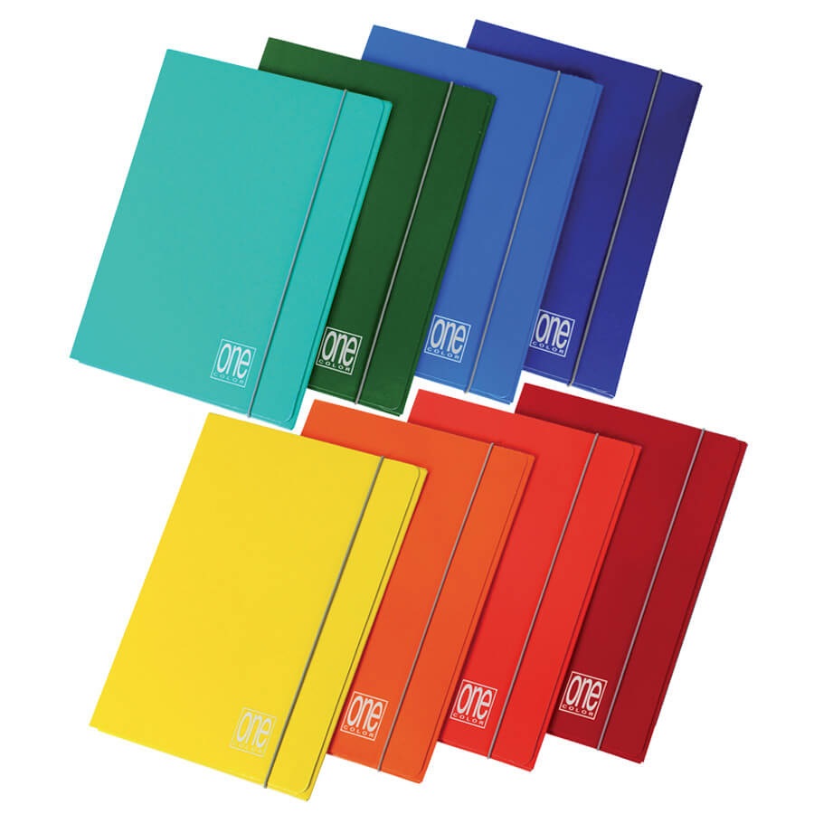 Blasetti Cartellina 3 Lembi con Elastico One Color - Formato 26x35 cm, Dorso 1,2 cm, Confezione da 6 Pezzi, Colori Assortiti