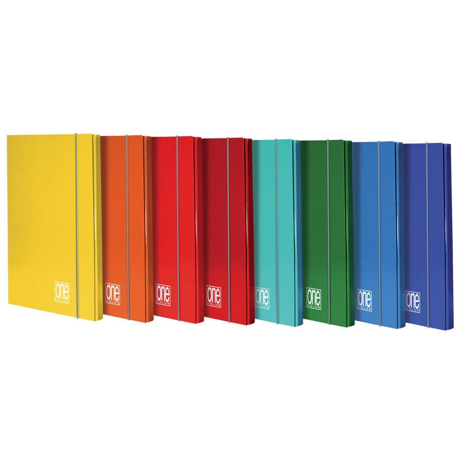 Blasetti Cartellina 3 Lembi con Elastico One Color - Formato 26x35 cm, Dorso 1,2 cm, Confezione da 6 Pezzi, Colori Assortiti