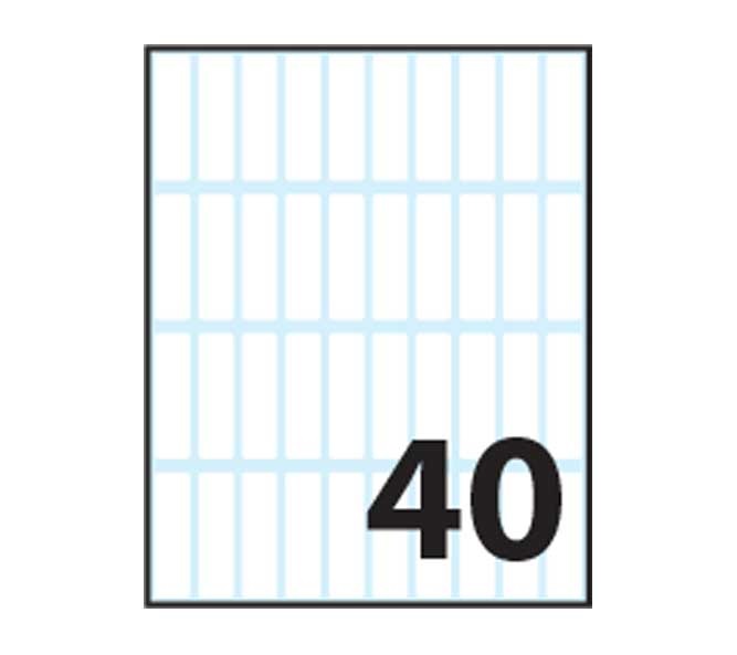 Tico Etichette Bianche Scrivibili a Mano E-3610 - 36x10 mm, 400 pz, Collante Permanente, Bustina da 10 Fogli