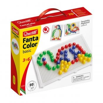 Quercetti FantaColor Basic - Gioco Creativo con Chiodini Colorati per Bambini 4 con Tavoletta, Cornice e Esempi Online