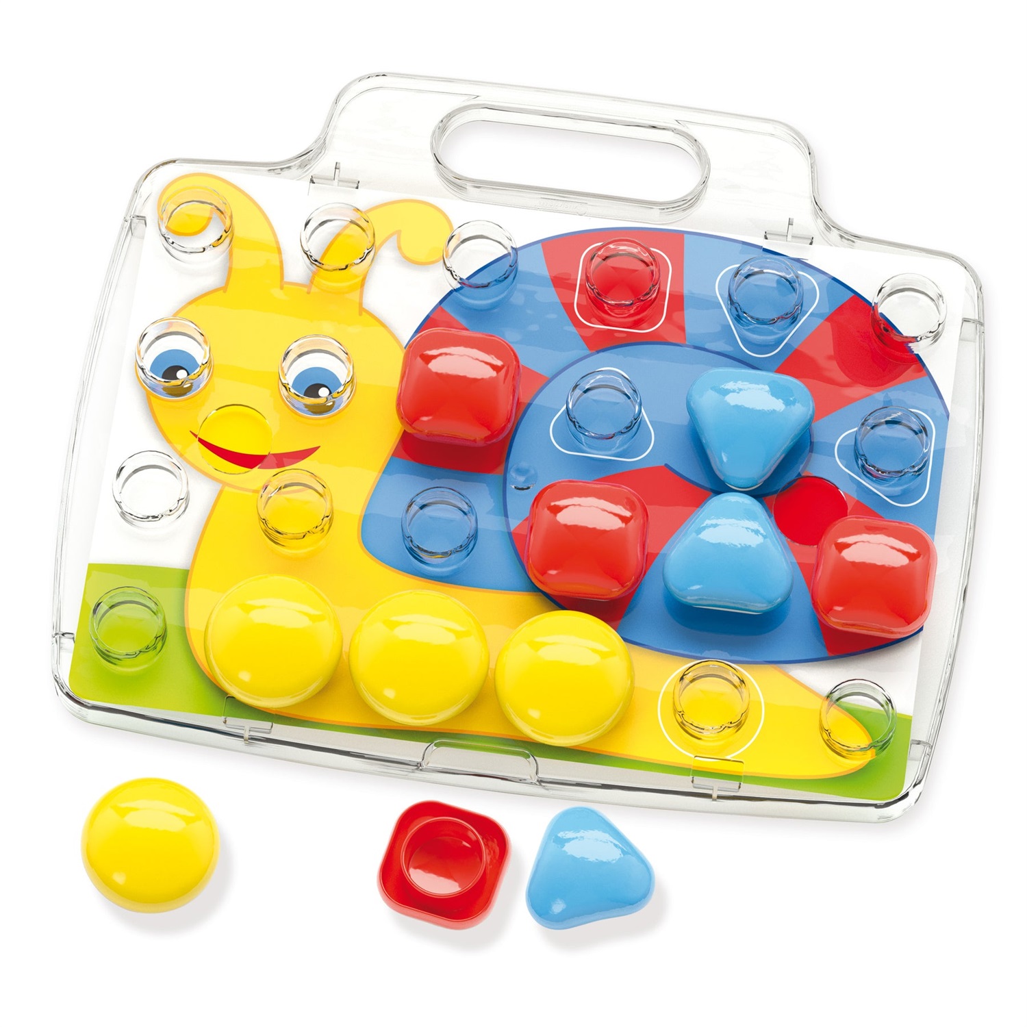 Quercetti 4400 FantaColor Baby - Gioco Educativo per Comporre Mosaici con Bottoni Colorati e Schede Guida