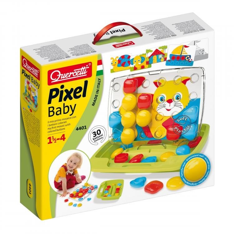 Quercetti Pixel Baby - Gioco Educativo Multicolore per Sviluppo delle Abilità Motorie e Creatività, Età 18 Mesi a 5 Anni
