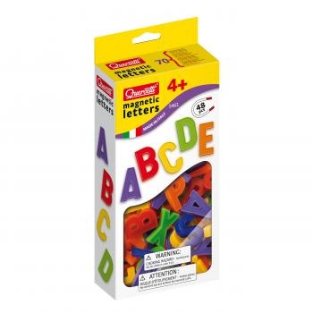Quercetti 5461 Lettere Magnetiche Colorate - 48 Pezzi, Giochi Educativi per Bambini 4 Anni, Ideali per Lavagna Magnetica