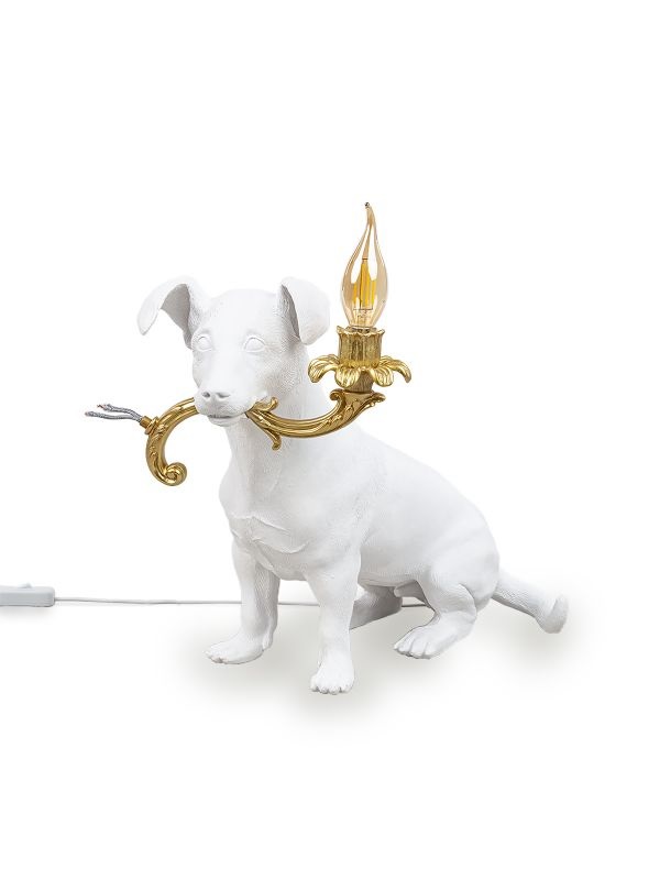 SELETTI Lampada da tavolo Rio a forma di cane - Designer Marcantonio - Resina - H34 cm