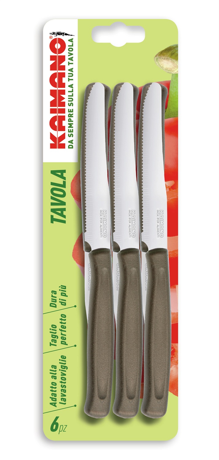 Fiskars Kaimano Coltello da Tavola 11 cm Marrone - Set 6 Pezzi, Design Moderno e Slanciato