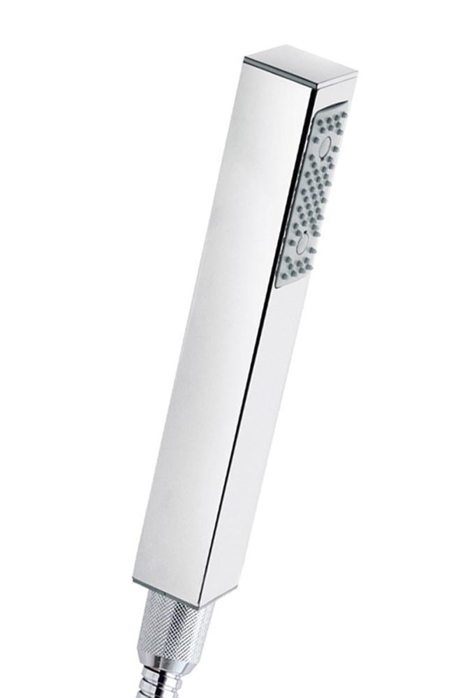 Bossini Doccetta a Mano Cube in Ottone Cromato con Getto Rain e Funzione Anticalcare