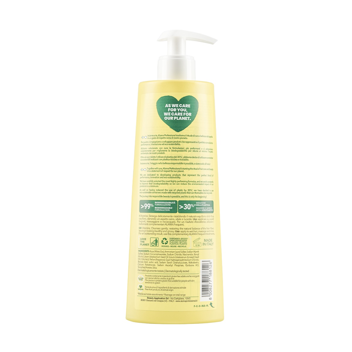 Alama Shampoo Uso Frequente 500ml - Deterge Delicatamente per Tutti i Tipi di Capelli con Vitamine