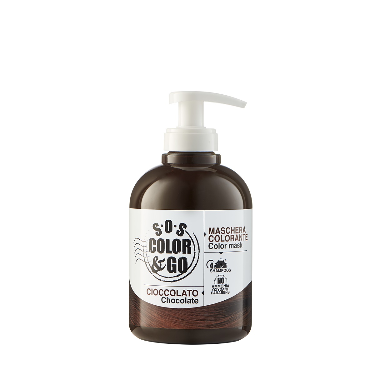 Alama S.O.S. Color & Go Maschera Colorata Condizionante Cioccolato 300ml - Nutre, Intensifica e Tonalizza
