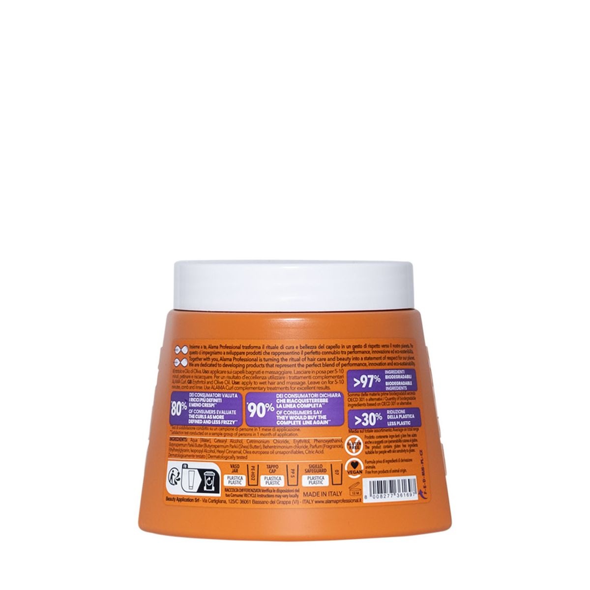 Alama Curl Maschera Disciplinante per Capelli Ricci o Mossi 500ml - Idratante, Anticrespo, Elasticità Long Lasting