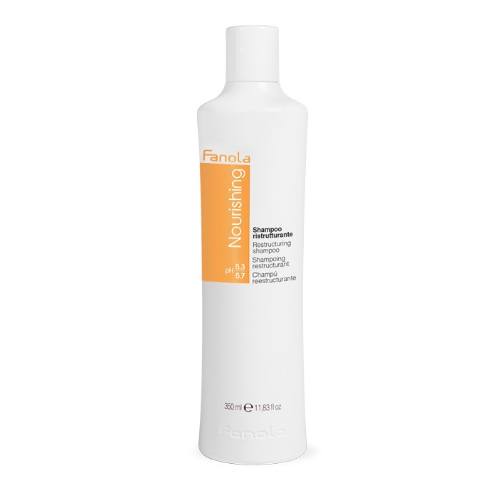Fanola Nourishing Shampoo Ristrutturante 350 ml - Nutriente per Capelli Secchi e Sfibrati con Proteine del Latte