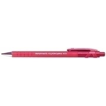 Paper Mate Flexgrip Ultra - Penna a Sfera a Scatto, Punta 1,0 mm, Colore Rosso, Corpo Gommato, Confezione da 12 Pezzi