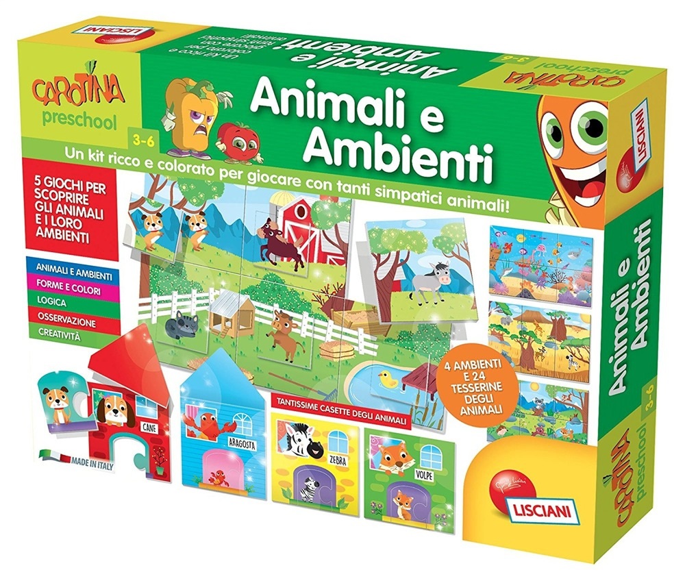 Lisciani Carotina Maxi - Gioco Educativo Animali e Ambienti, Multicolore