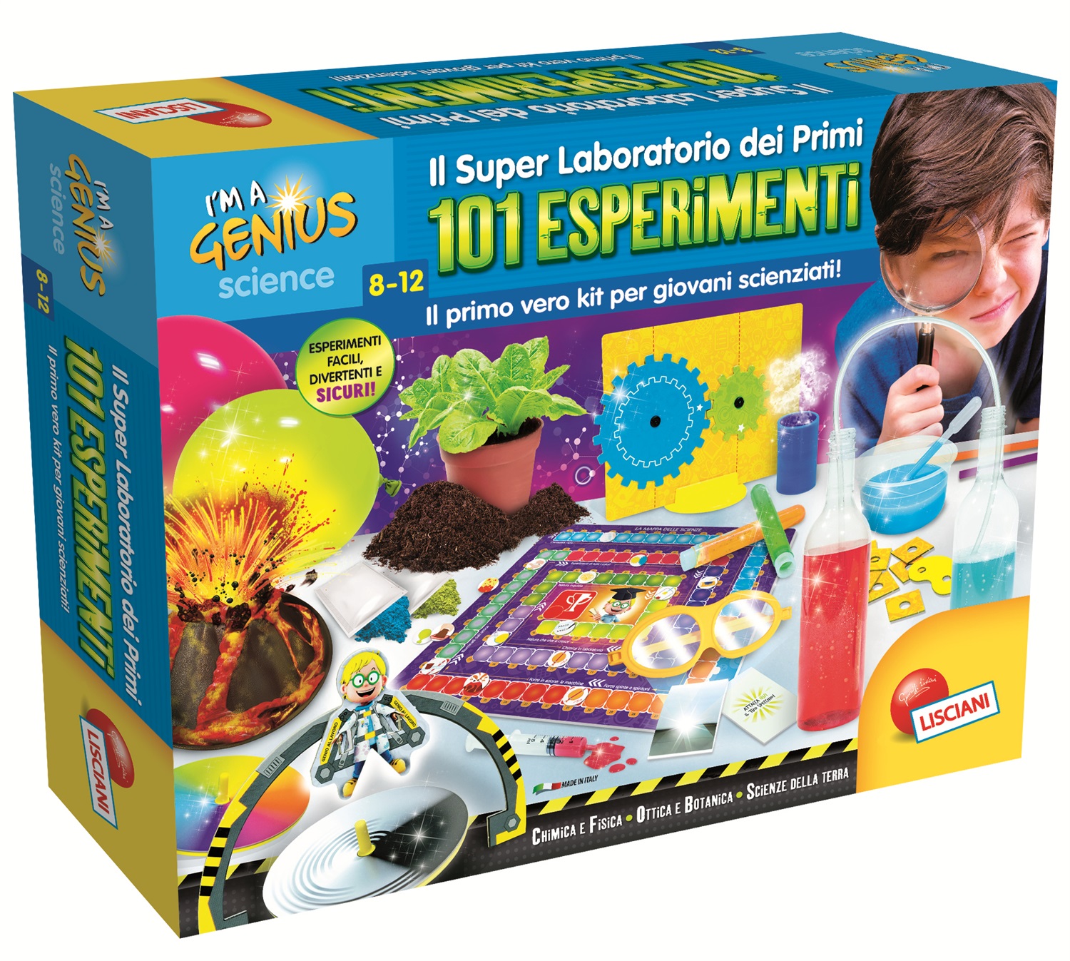 Lisciani Super Laboratorio Dei Primi 101 Esperimenti - Kit per Giovani Scienziati, Attività Facili e Sicure, Manuale Illustrato, Multicolore