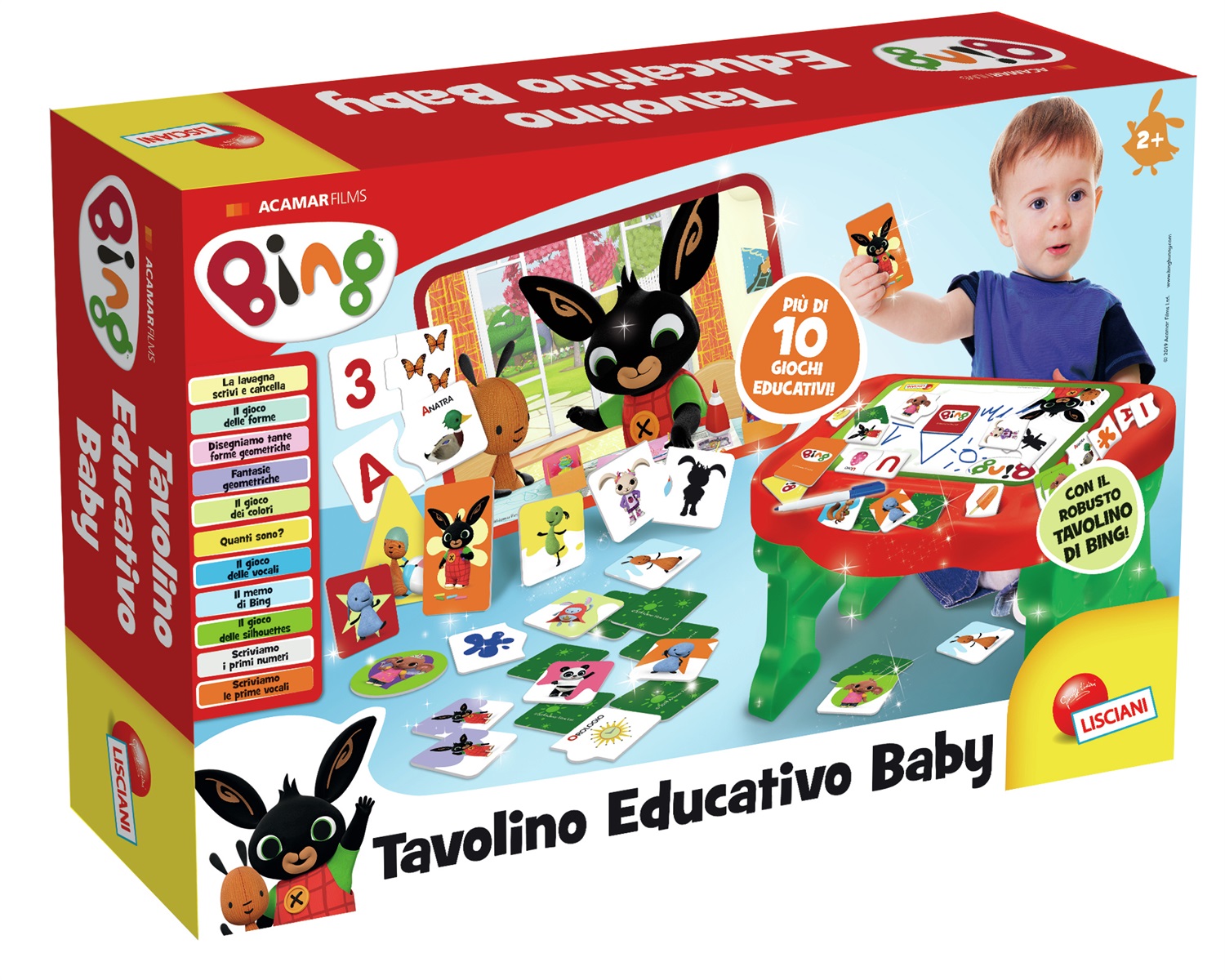 Lisciani Bing Banchetto Educativo Baby - Tavolino con Lavagna, Giochi Educativi e Attività per la Prima Infanzia