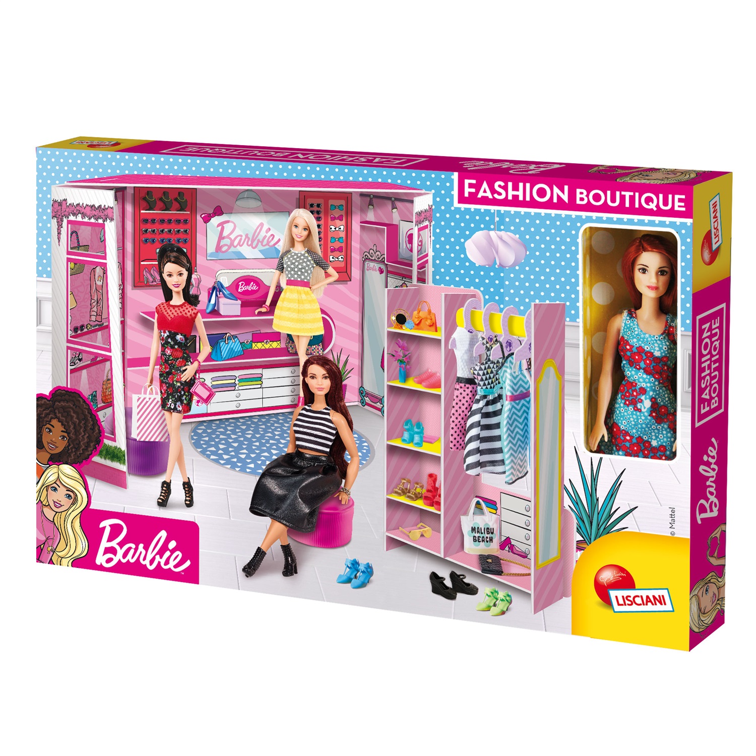 Lisciani Barbie Fashion Boutique con Bambola Inclusa - Playset Creativo per Stilisti in Erba