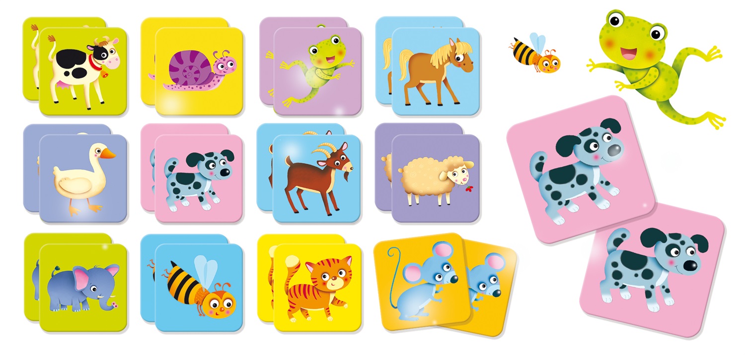 Lisciani Carotina Baby Memo - Gioco Educativo con 32 Tessere in Cartone per Bambini 1-4 Anni, Stimola Memoria e Attenzione con Illustrazioni di Animali