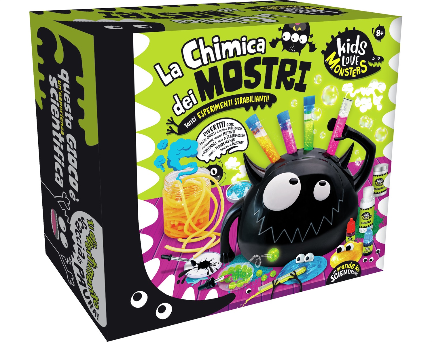 Lisciani Kids Love Monsters - Gioco di Chimica con Esperimenti Mostruosi e Porta Provette, Multicolore, 82773