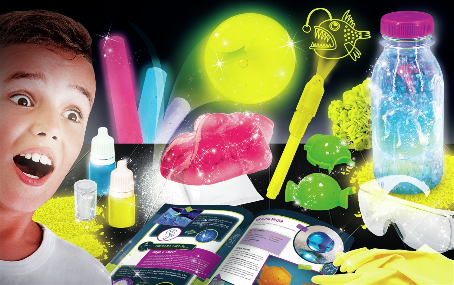 Lisciani I'm a Genius La Scienza nel Buio - Kit di Esperimenti Luminosi e Fosforescenti