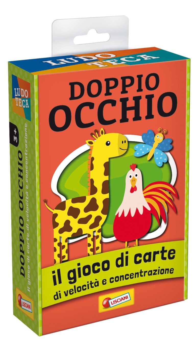 Lisciani Doppio Occhio - Gioco di carte per bambini, 55 carte, Multicolore, età 3 , Made in Italy
