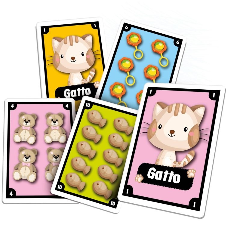 Lisciani Le Carte dei Bambini Gatto Pigliatutto - Gioco di Società per Bambini, 55 Carte Illustrate, Sviluppa Logica e Memoria, Età 3