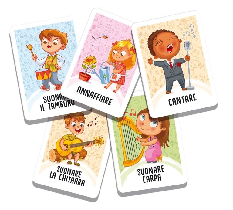 Lisciani Ludoteca Le Carte dei Bambini Il Gioco dei Mimi - 58 Carte Illustrate, Gioco del Mimo per 4-99 Anni, Made in Italy