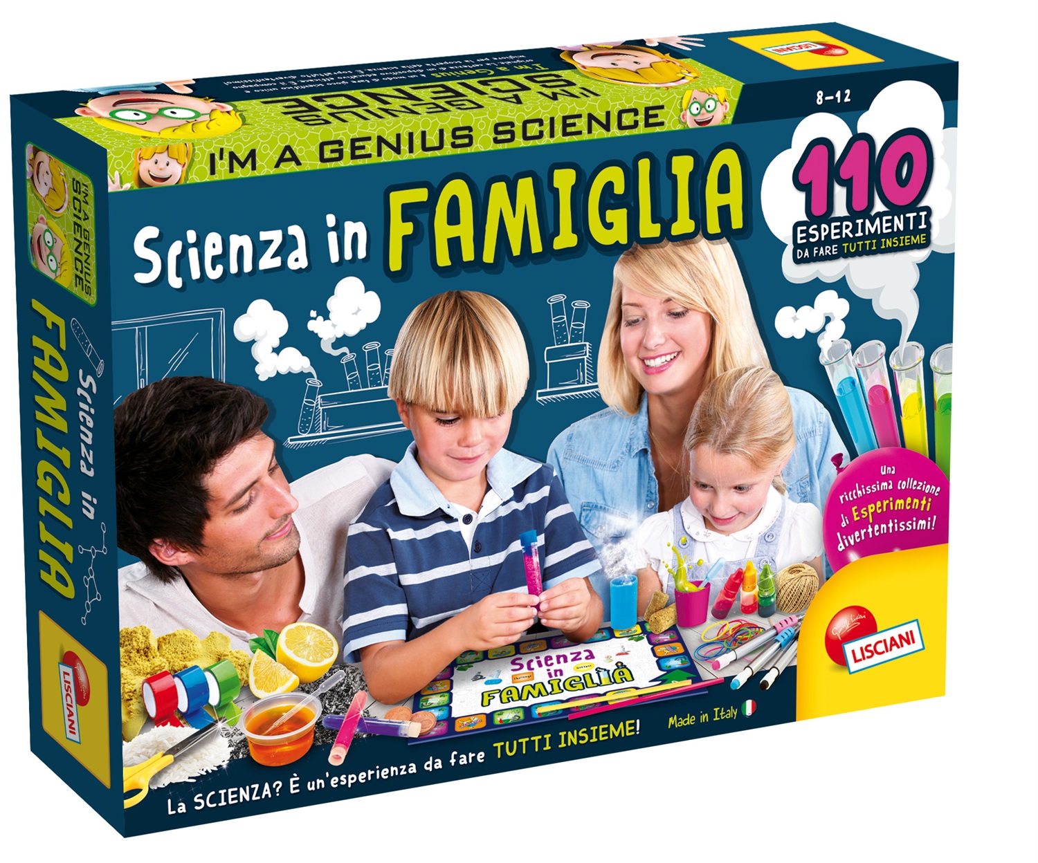 Liscianigiochi I'm a Genius Scienza in Famiglia - Kit Scientifico Multicolore con oltre 150 Esperimenti Facili e Sicuri